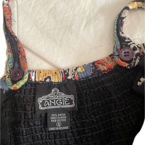 Angie Blue and Orange vneck halter Maxi Sundress - Picture 5 of 5